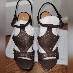 Charlotte Russe Brown Cork Wedge, Size 8